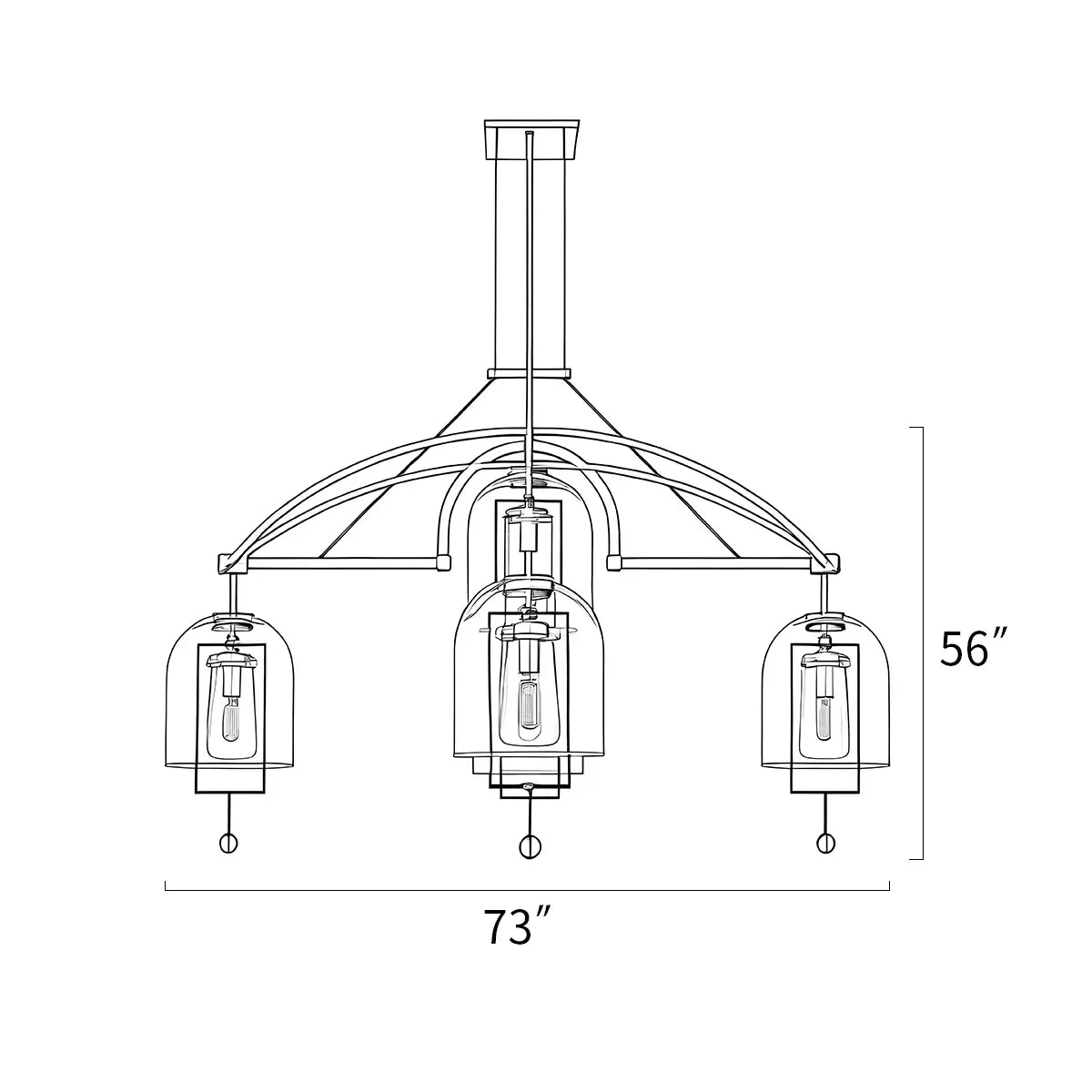 Bell Glass Chandelier for Living Room | Desfino
