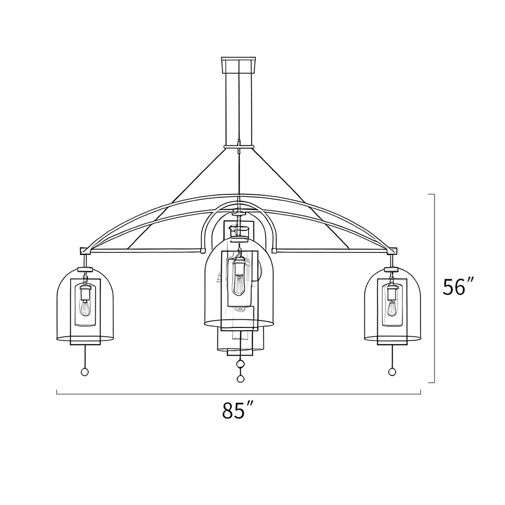 Bell Glass Chandelier for Living Room | Desfino