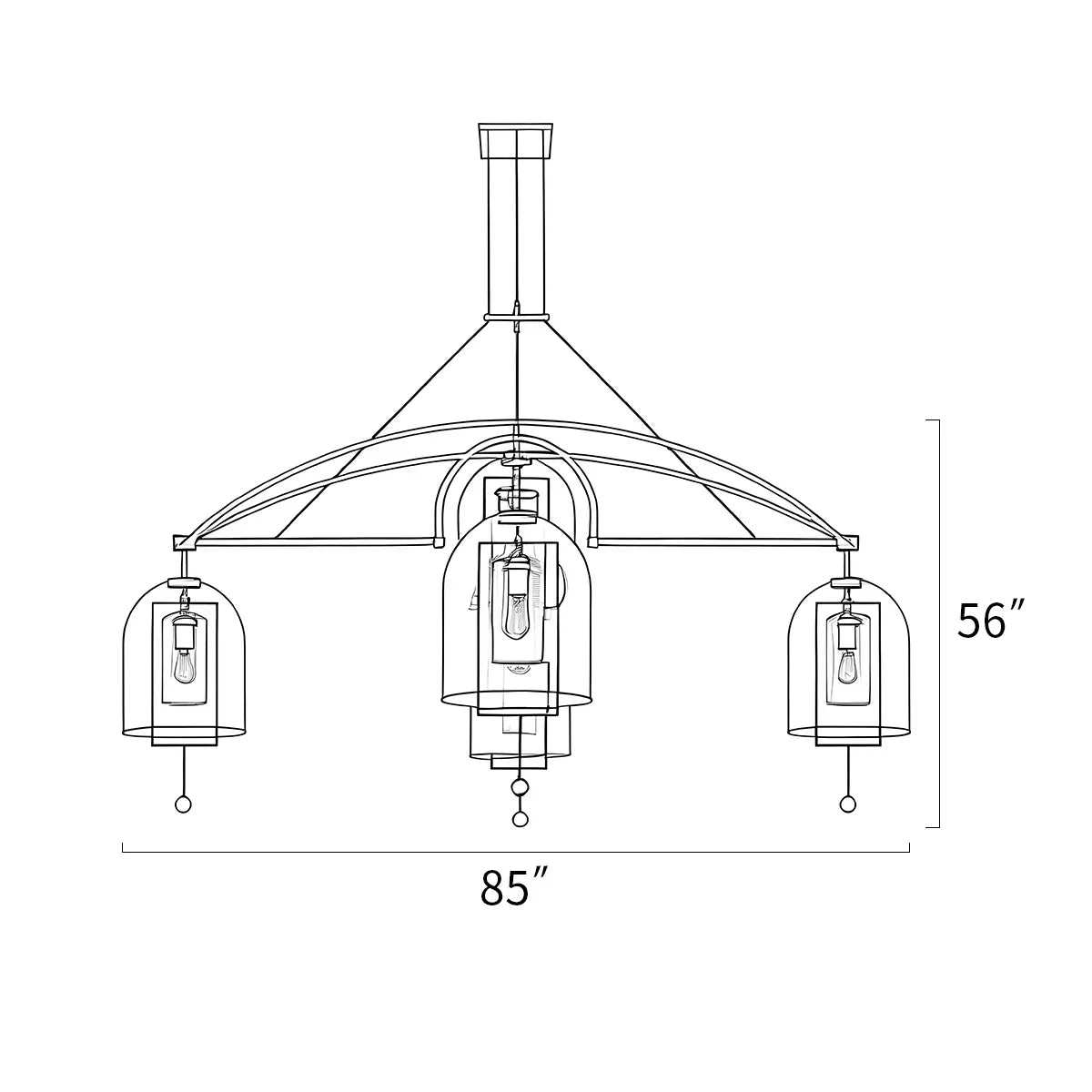 Bell Glass Chandelier for Living Room | Desfino