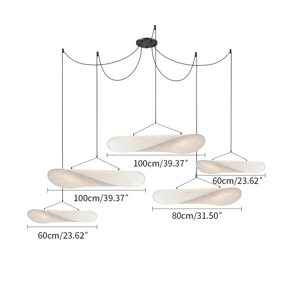 Zen Art Cloud Shape Silk Pendant Light for Living Room | Desfino