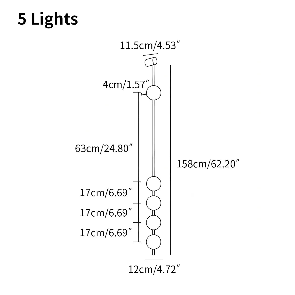 Vertical Balls Wall Lamp for Corridor | Desfino