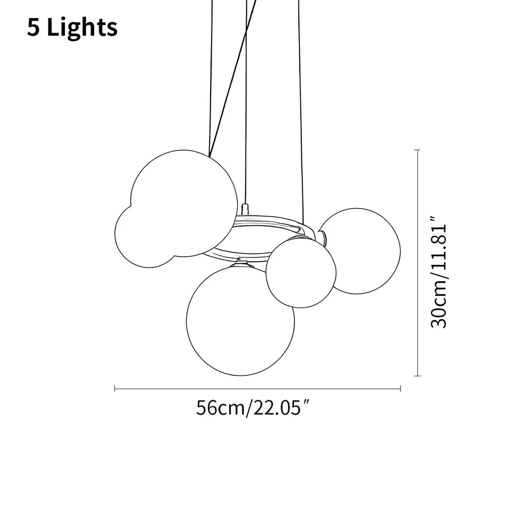 Luxurious Single-Tone Glass Spheres Chandelier | Desfino