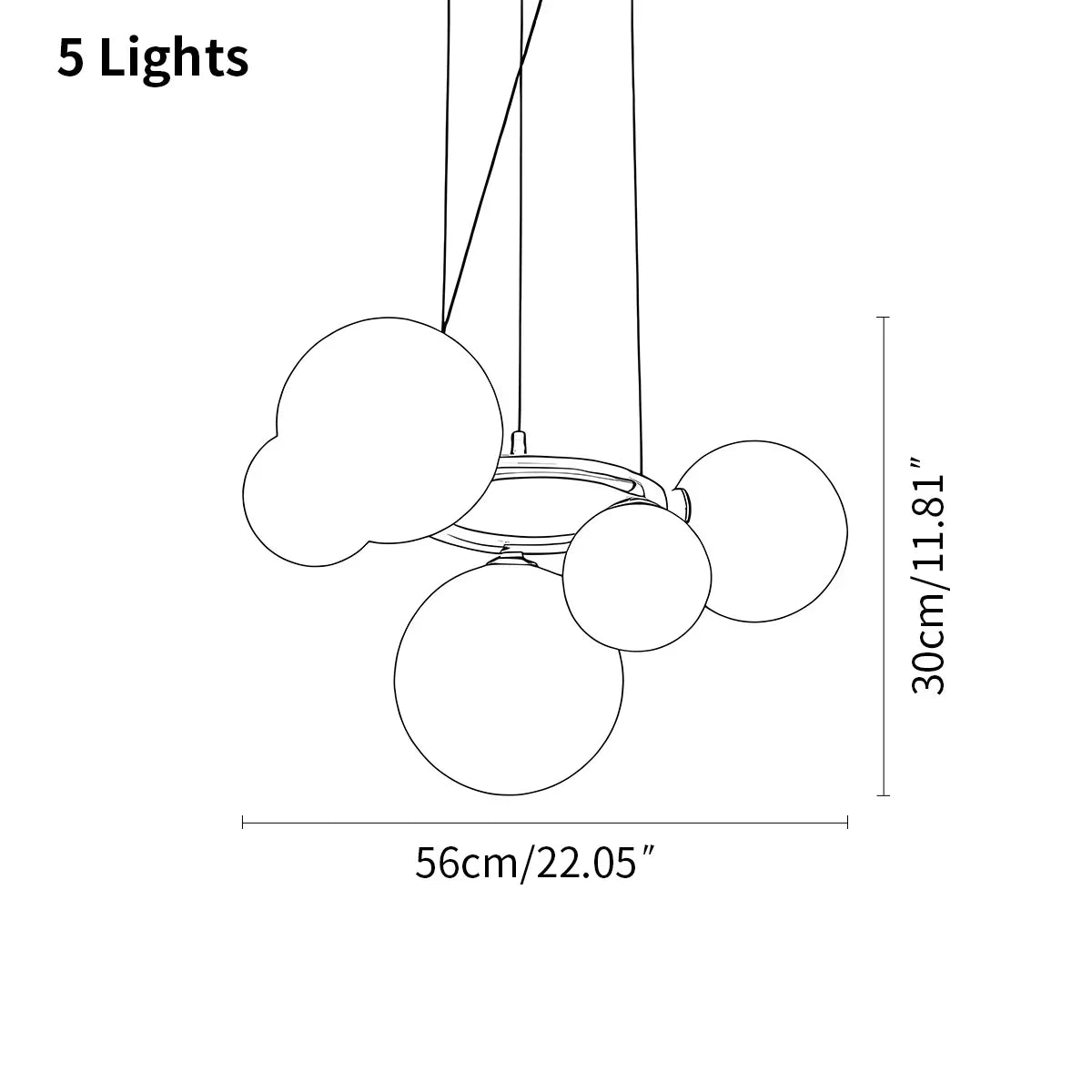 Luxurious Single-Tone Glass Spheres Chandelier | Desfino