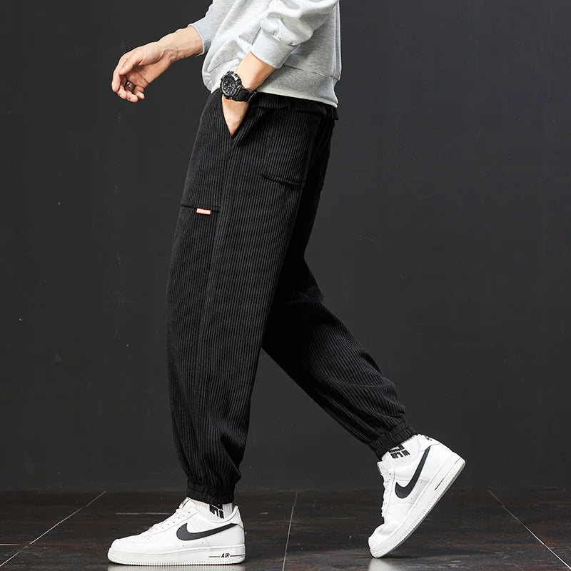 Pantalon jogger extensible en velours côtelé Creston — Coupe décontractée - Desfino