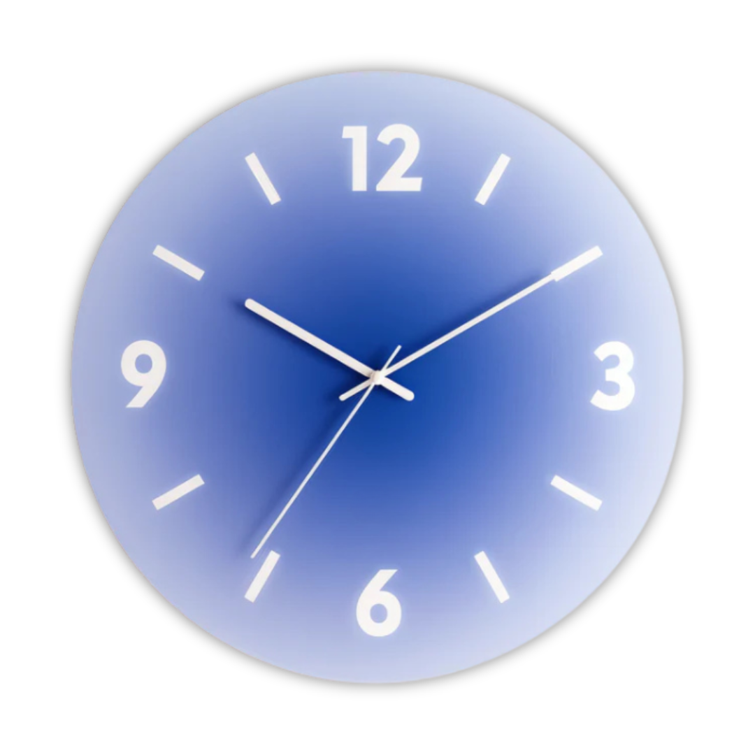 Ceas de perete din sticlă Lumeo Astra Sunset, 30 cm — Mecanism quartz silențios - Desfino