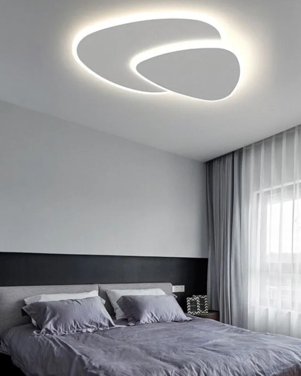 Μοντέρνο φωτιστικό οροφής LED AstraLume — Γλυπτός ασύμμετρος σχεδιασμός - Desfino