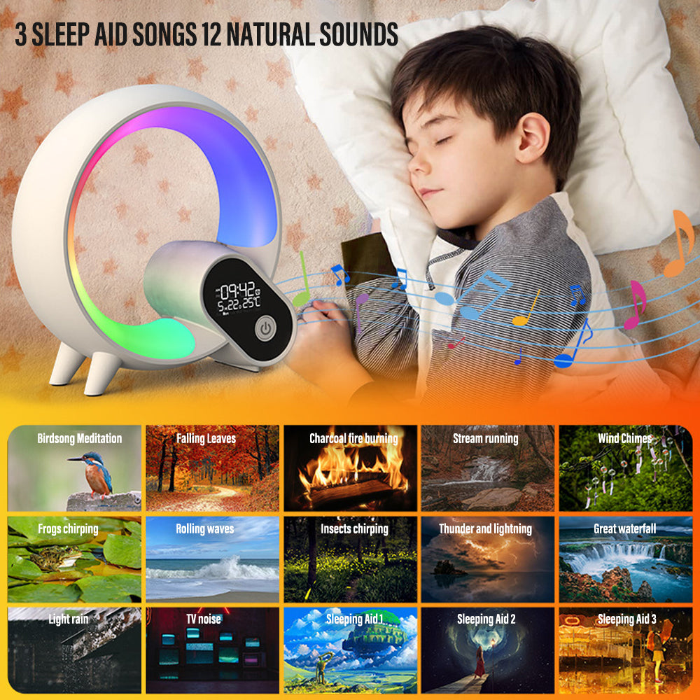 Nuvora 3-In-1 Bluetooth Speaker Alarm Clock & Ambient Lamp | Desfino