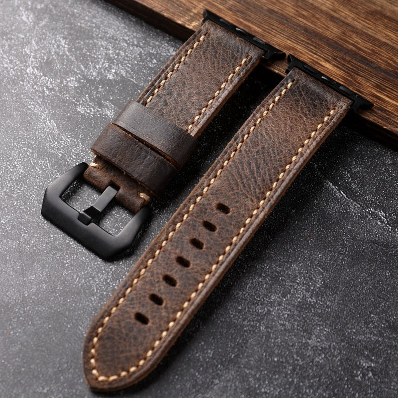 Apple-Watch-Armband — Vollnarben-Rindsleder, Edelstahlschnalle - Desfino