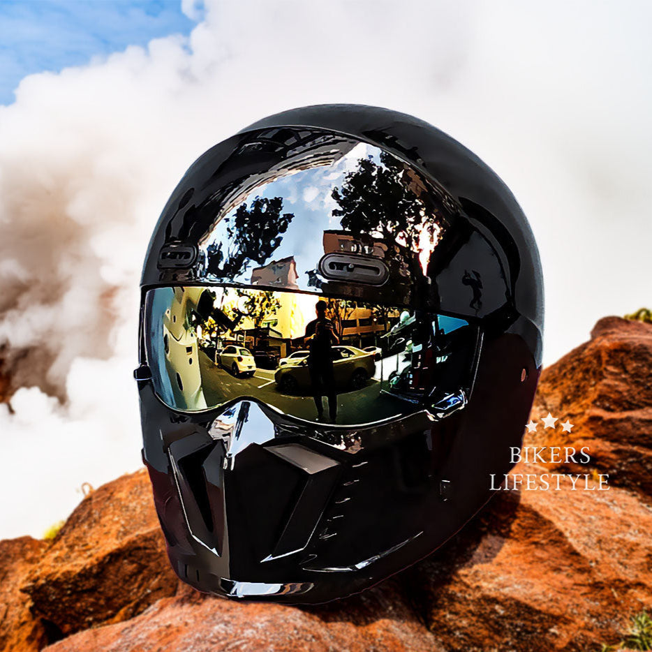 Capacete de motociclista retro tipo piloto DOT ECE — forro leve e confortável - Desfino