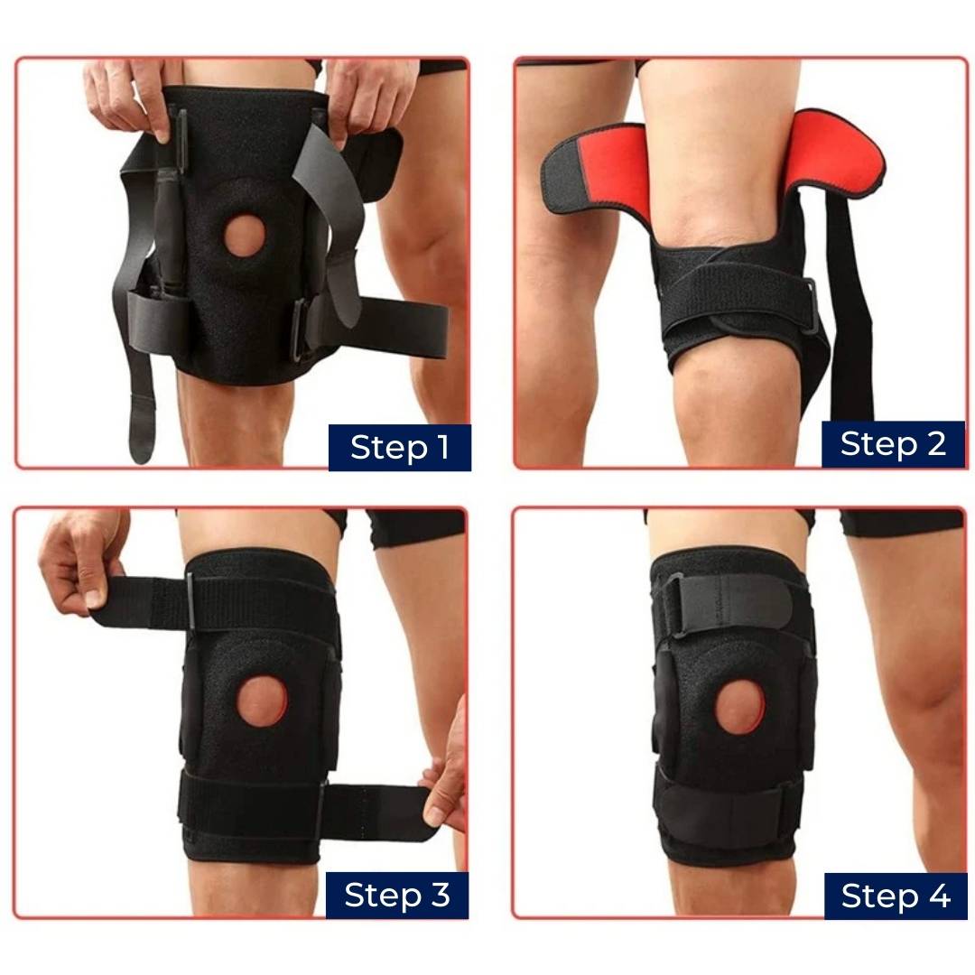 OrthoSustain Open-Patella ACL Knee Brace — Dual Hinges, Straps - Desfino