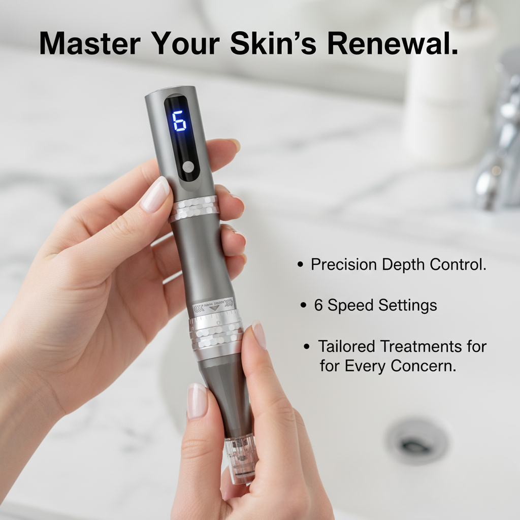 Lápiz recargable de microneedling — cartucho nanoespiral, renovación de la piel - Desfino