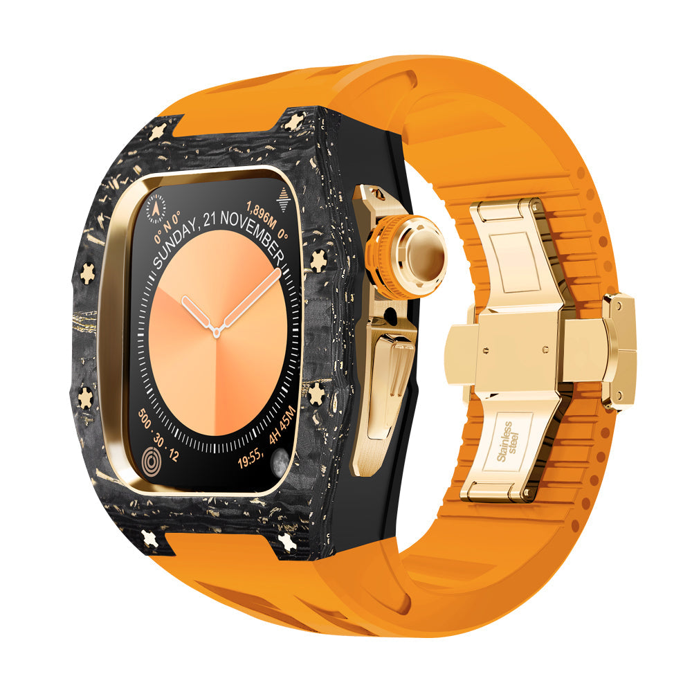 AuroraCarbon S10-retrofitkit voor Apple Watch met titaniumaccenten - Desfino