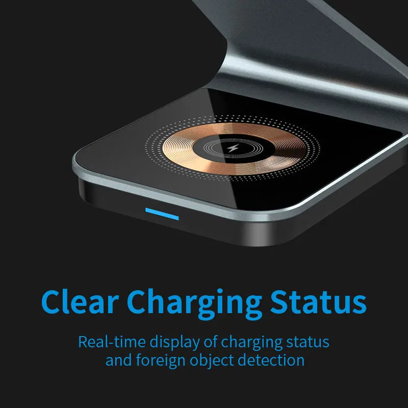 MagnaVolt 3-i-1 magnetisk trådløs lader: iPhone, Apple Watch og AirPods - Desfino
