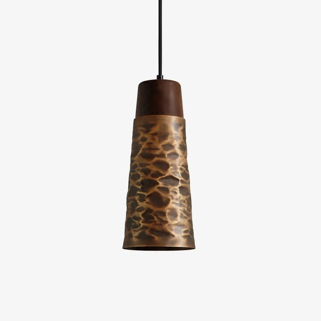 Industrial Hammered Copper Pendant Light