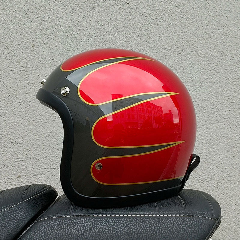 קסדת אופנוע רטרו AeroGuard עם אישורי DOT ו-ECE