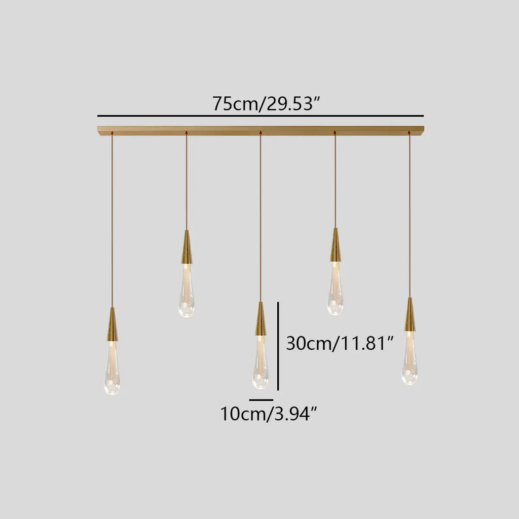 Drop Crystal Chrome Pendant Light for Bedroom | Desfino