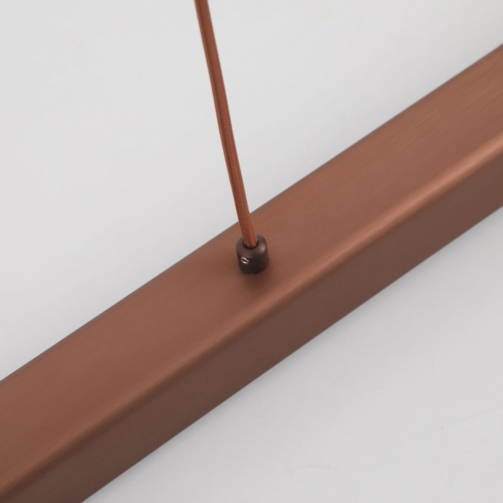 Lampă LED liniară Nexis — metal negru/maro, abajur acrilic reglabil - Desfino