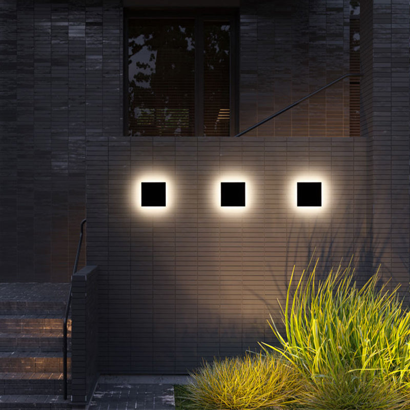 AeroLume Applique murale d’extérieur LED ronde, noire et blanche - Desfino