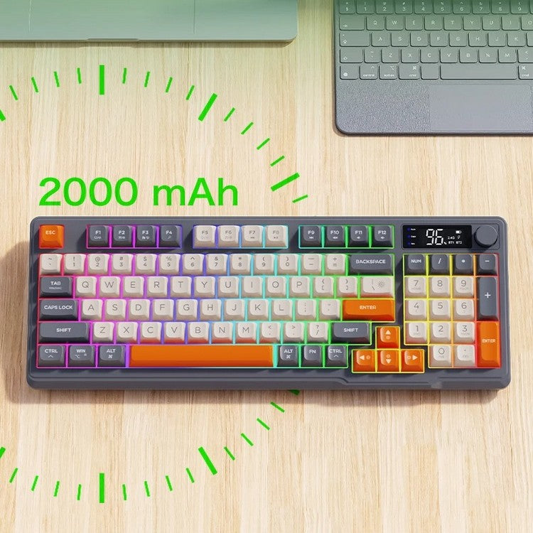 Zephyr tyst mekaniskt Bluetooth-gamingtangentbord med display - Desfino