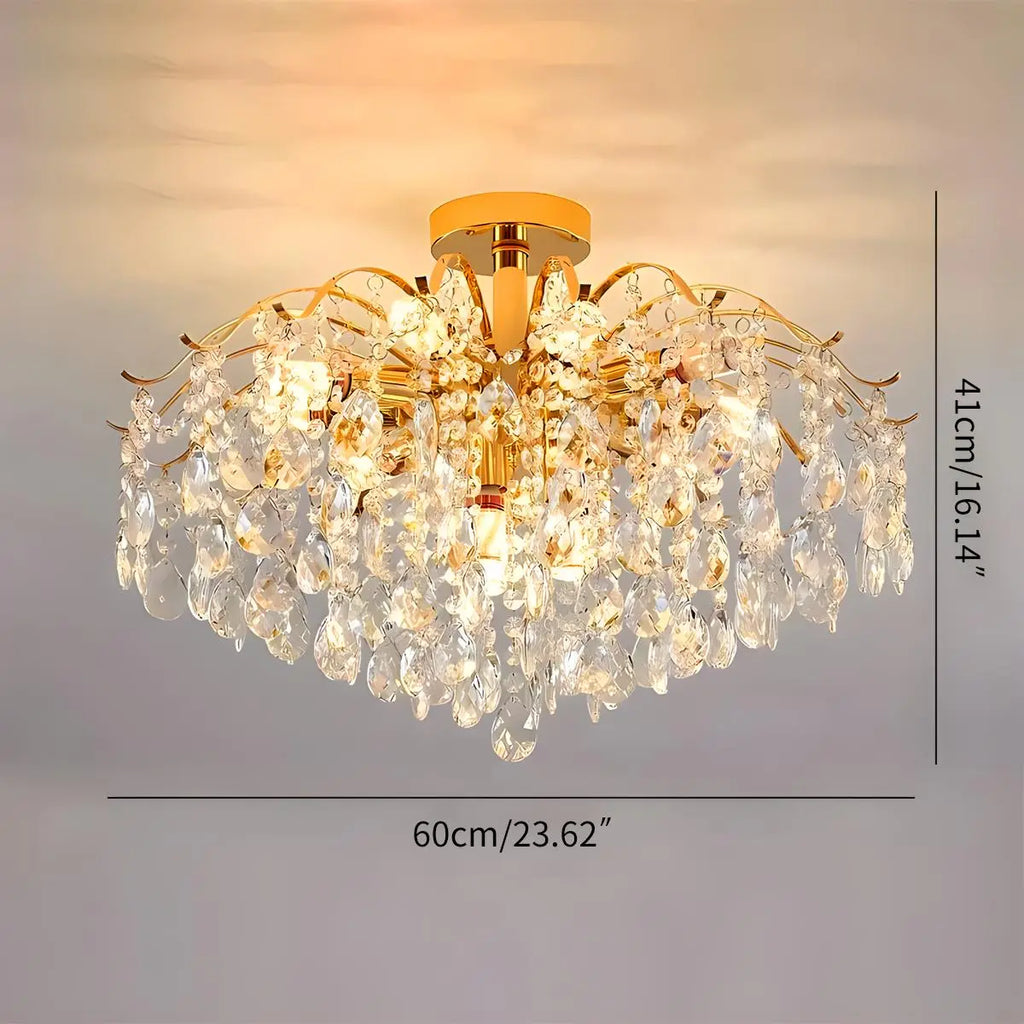 French Vintage Crystal Ceiling Chandelier | Desfino