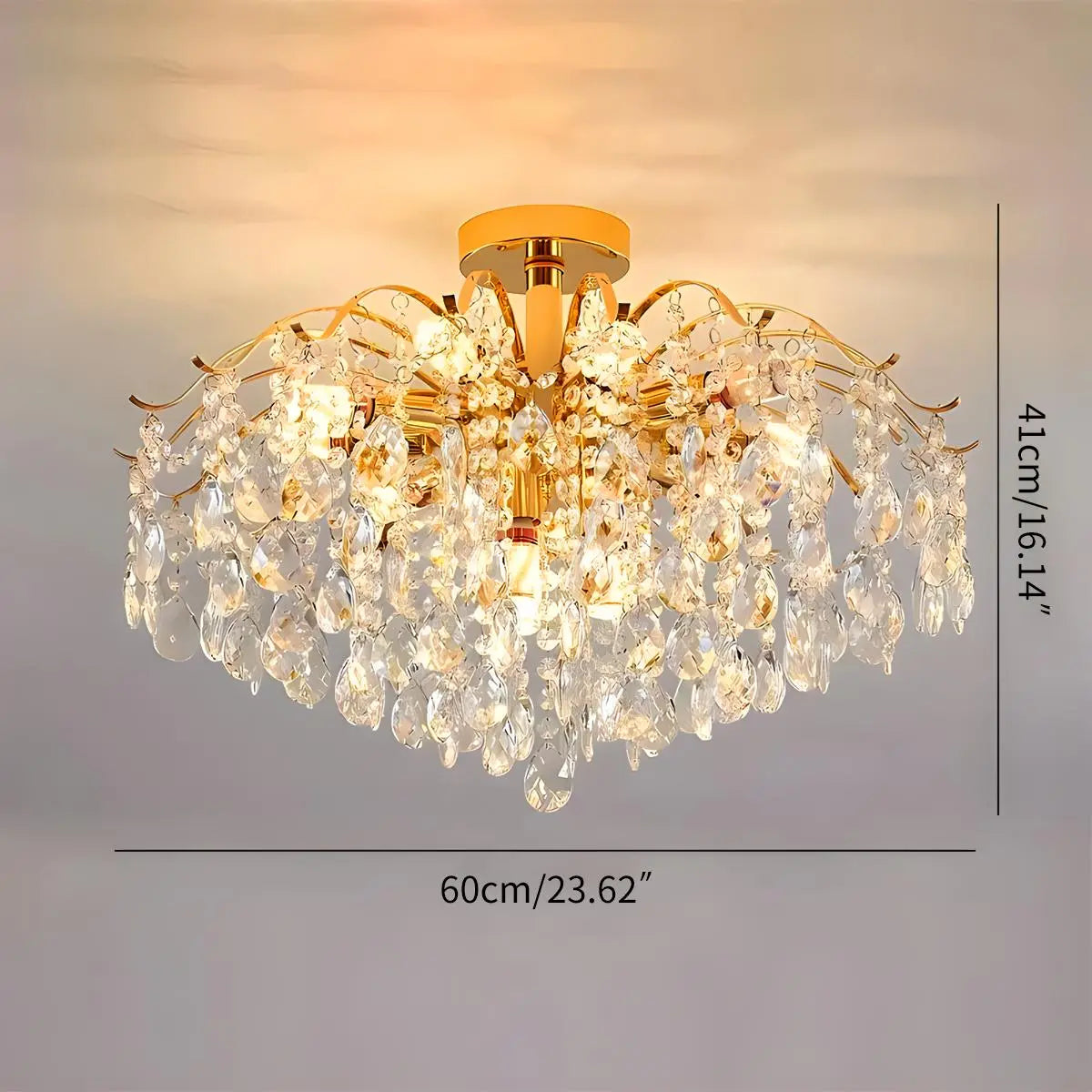 French Vintage Crystal Ceiling Chandelier | Desfino