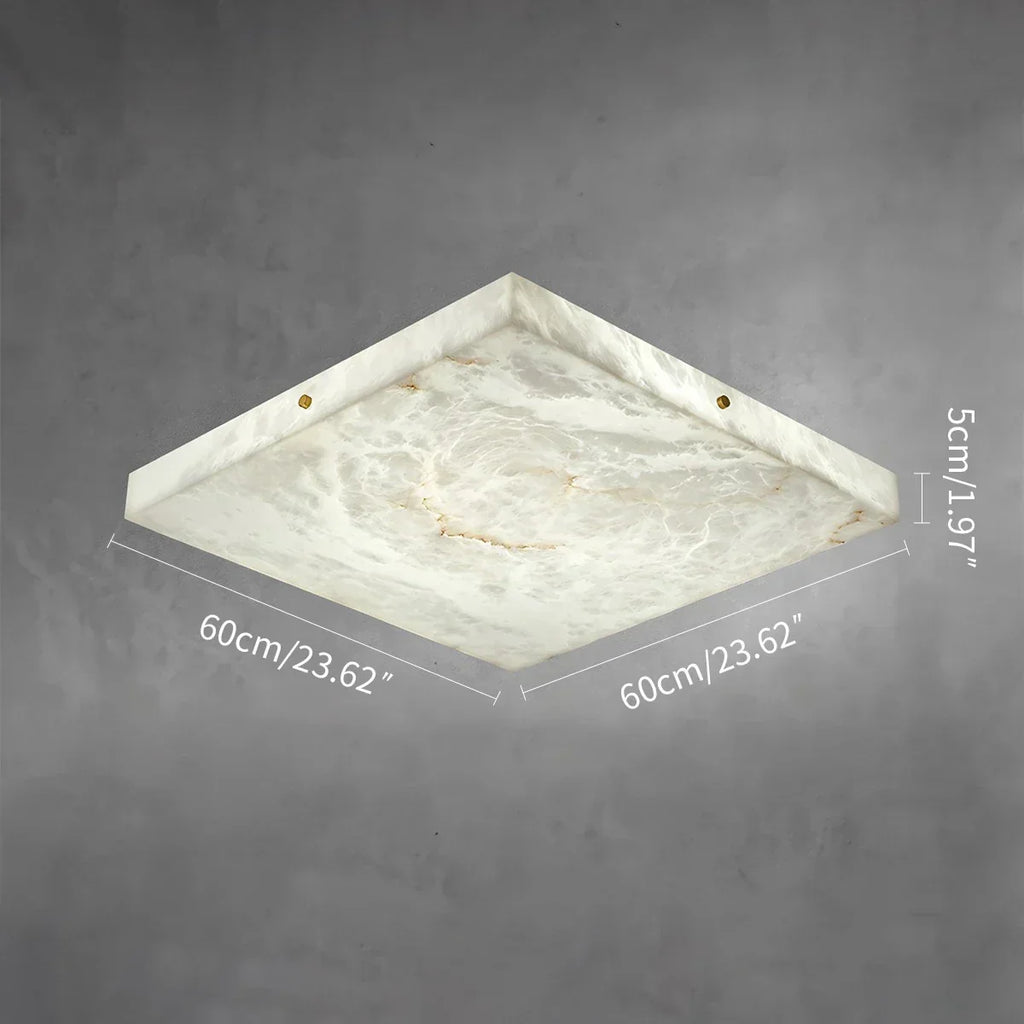 Minimalism Ultra Thin Square Spanish Alabaster Ceiling Light | Desfino