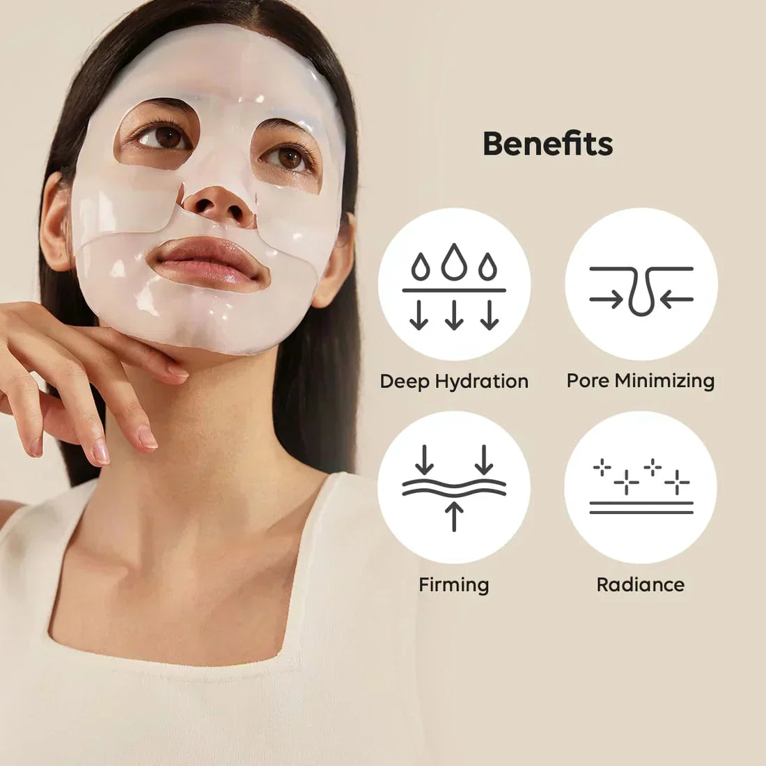 Maschera idratante in biocollagene Aurelia Glow — Trattamento rimpolpante notturno - Desfino