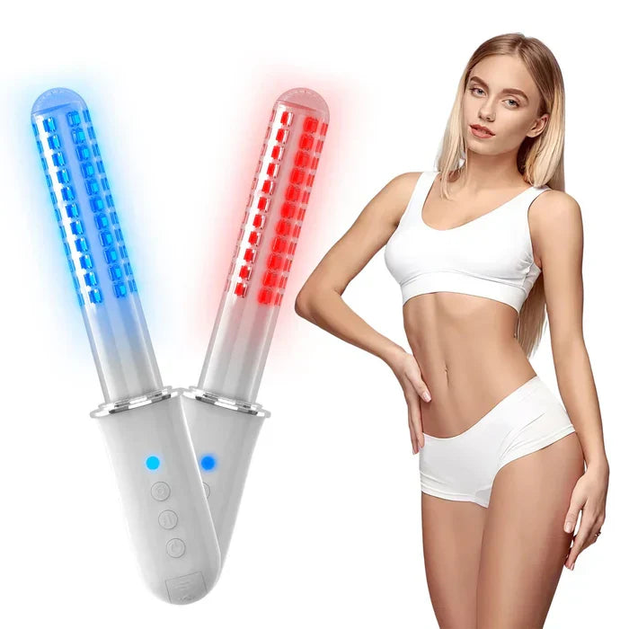 Wellness Wand — Luce rossa/blu, vibrazione regolabile, timer da 35 minuti - Desfino