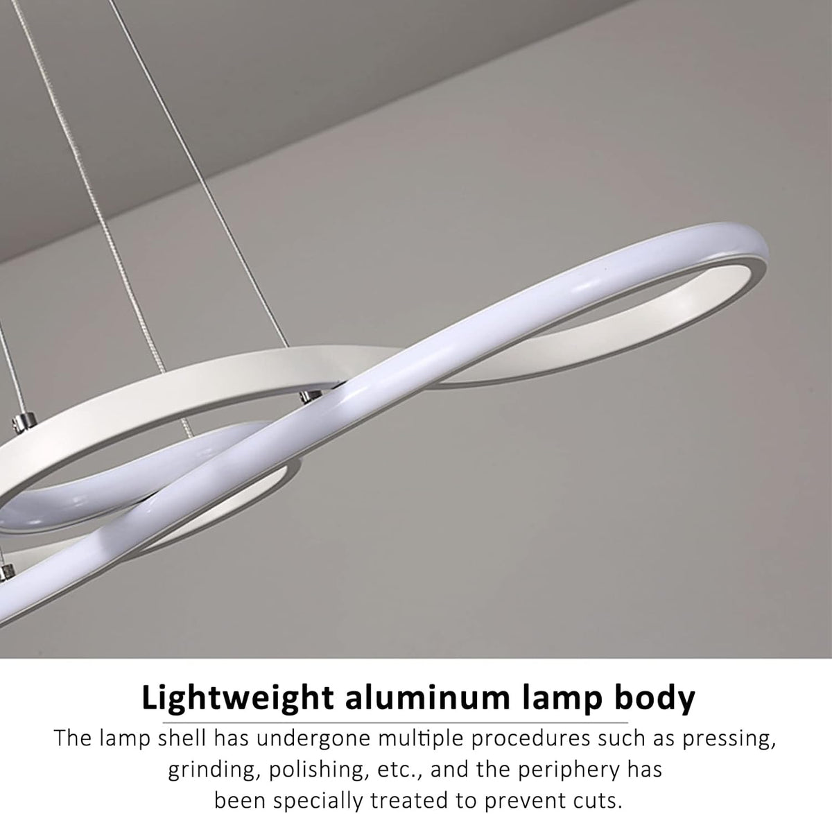 36 W LED-pendellampa i aluminium — 75 cm lång, 23 cm bred - Desfino