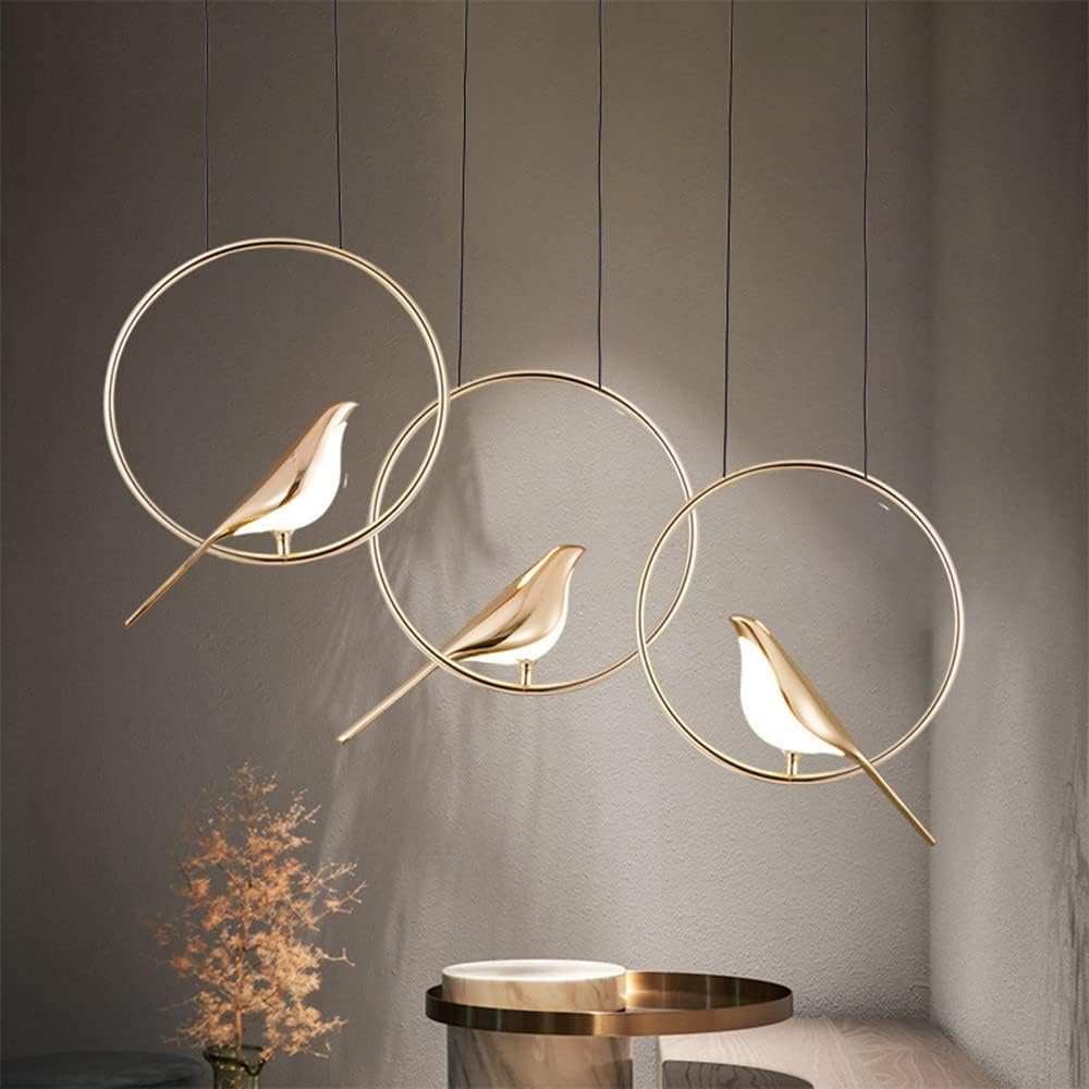 LumenBird Circle LED Pendant Lamp — Artistic Bird Design - Desfino