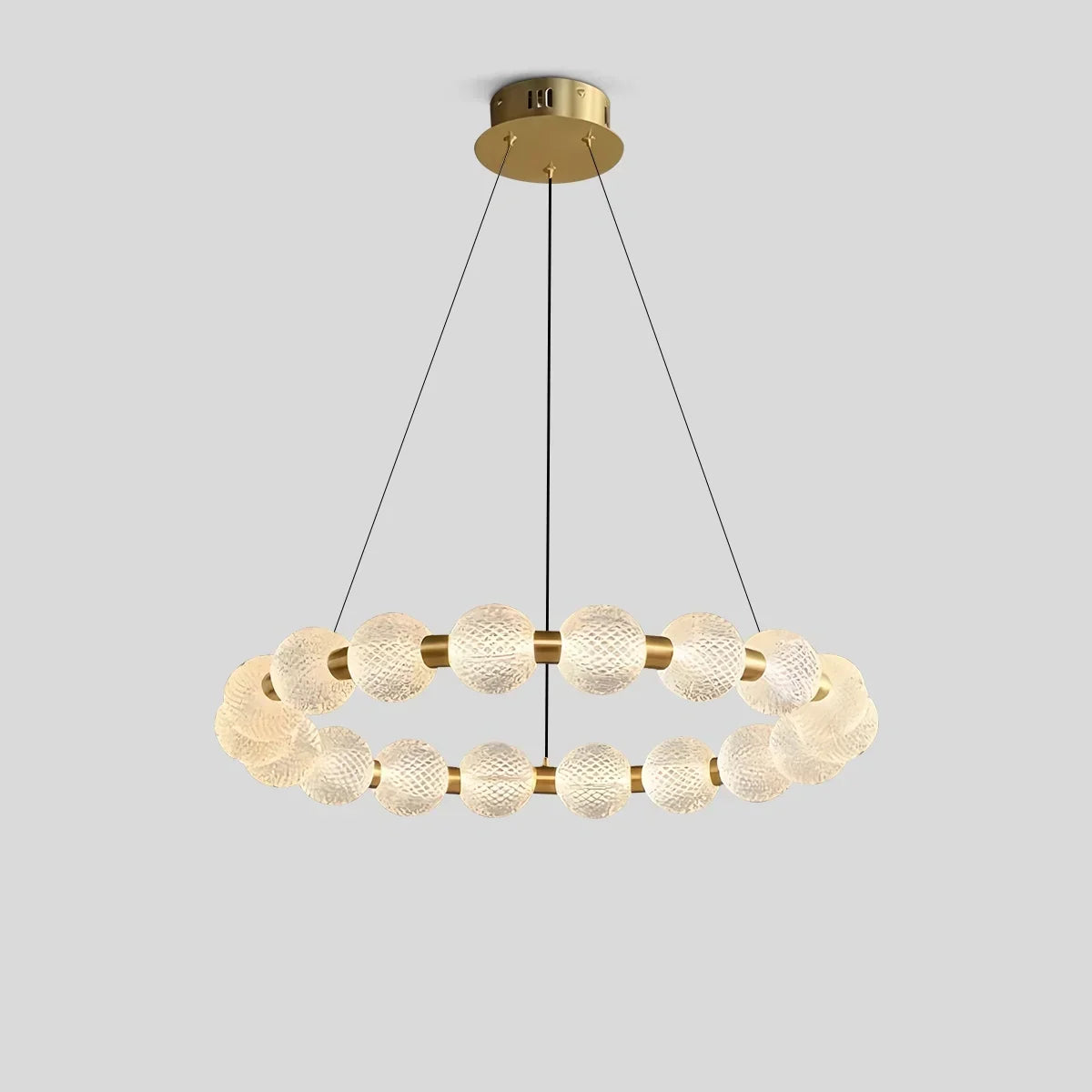 Moderner Ring-Kronleuchter mit Perlen für das Wohnzimmer | Desfino