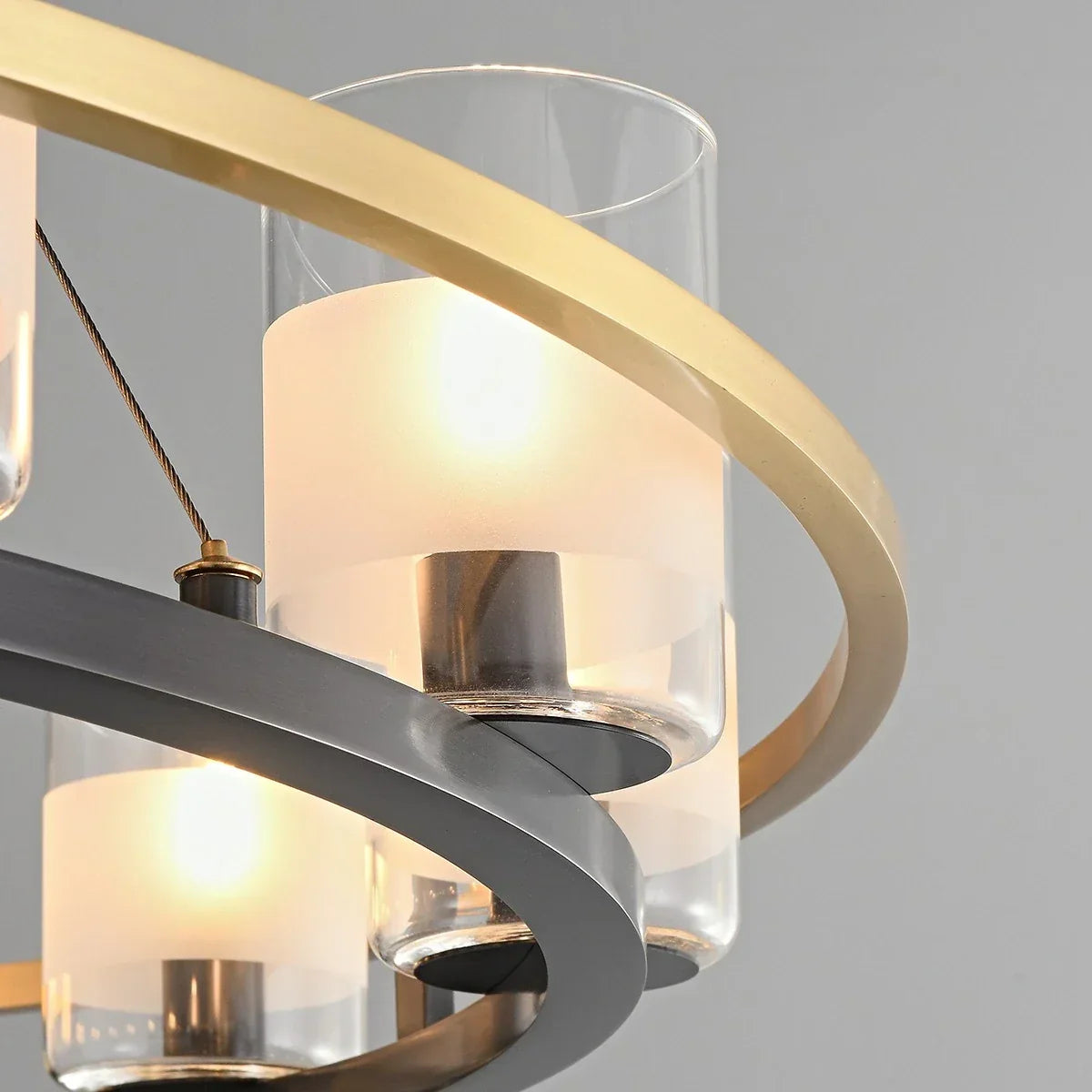 Nordic Art Simulation Candle Glass Chandelier | Desfino