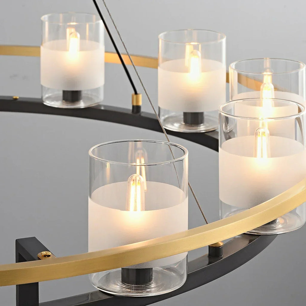 Nordic Art Simulation Candle Glass Chandelier | Desfino