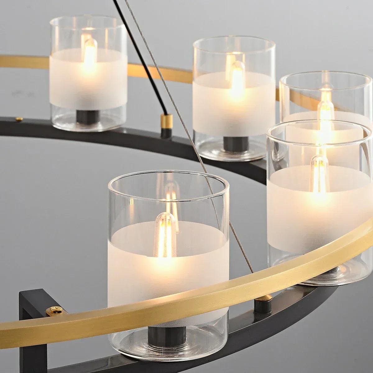 Nordic Art Simulation Candle Glass Chandelier | Desfino