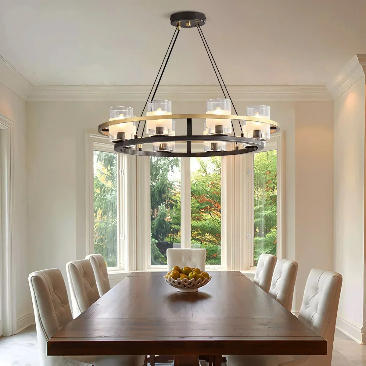 Nordic Art Simulation Candle Glass Chandelier | Desfino
