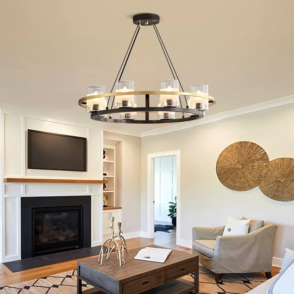 Nordic Art Simulation Candle Glass Chandelier | Desfino