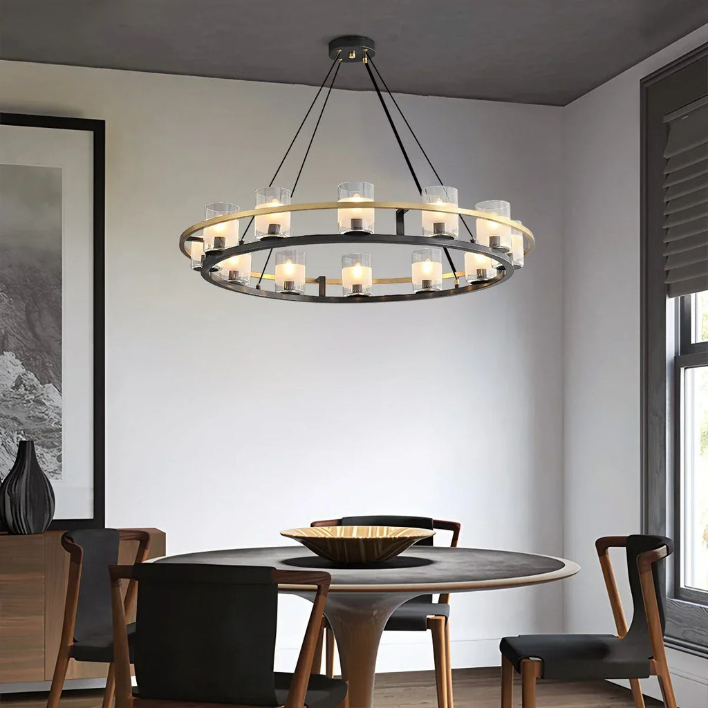 Nordic Art Simulation Candle Glass Chandelier | Desfino