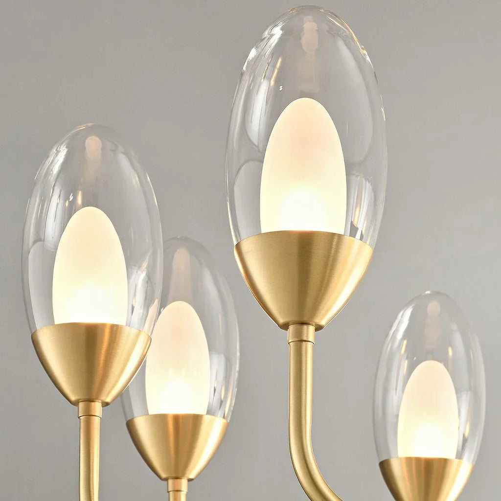 Eleganter Kronleuchter aus Kupfer und transparentem Glas | Desfino