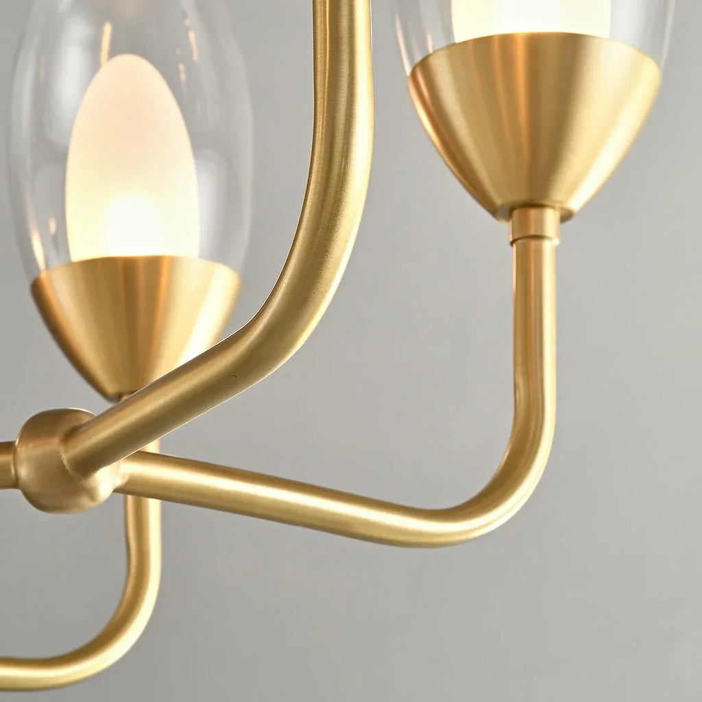 Eleganter Kronleuchter aus Kupfer und transparentem Glas | Desfino