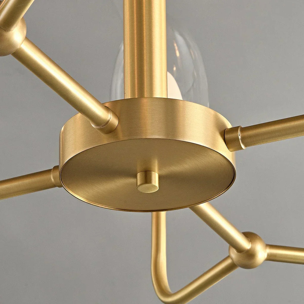 Eleganter Kronleuchter aus Kupfer und transparentem Glas | Desfino