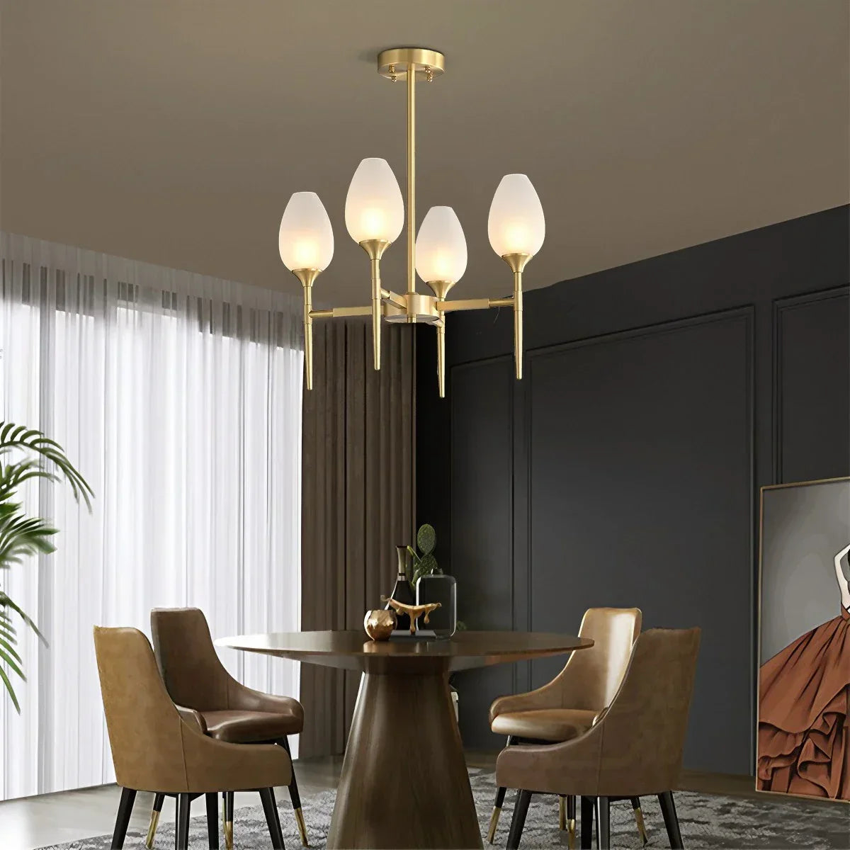 American All-Copper Bud Glass Chandelier | Desfino