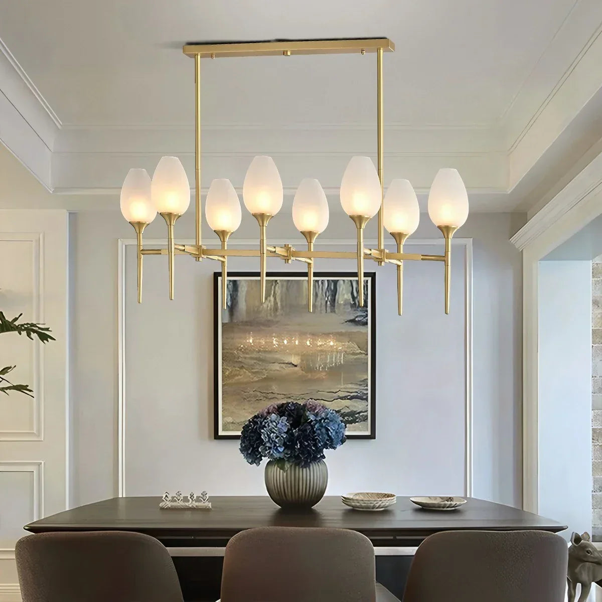 American All-Copper Bud Glass Chandelier | Desfino