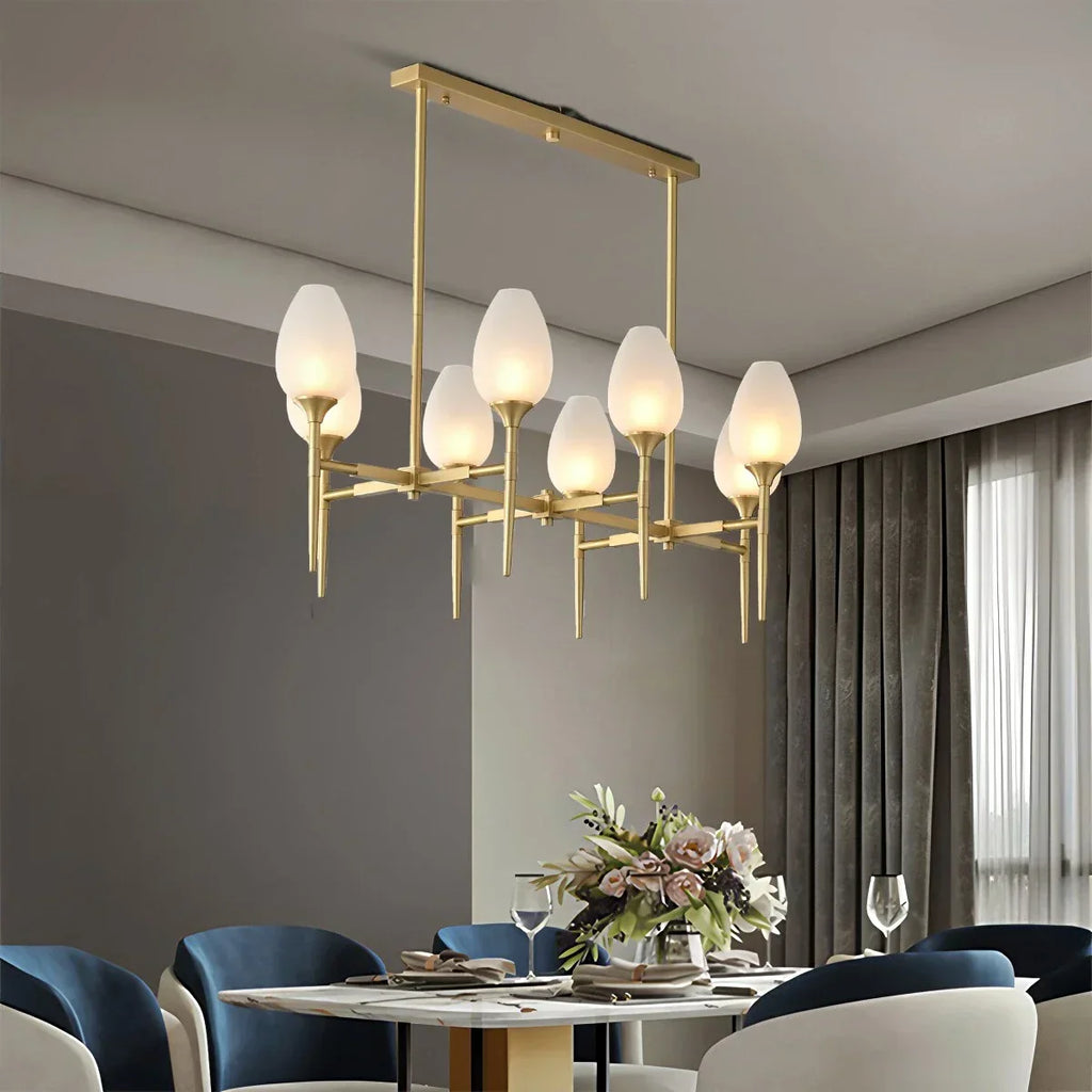 American All-Copper Bud Glass Chandelier | Desfino
