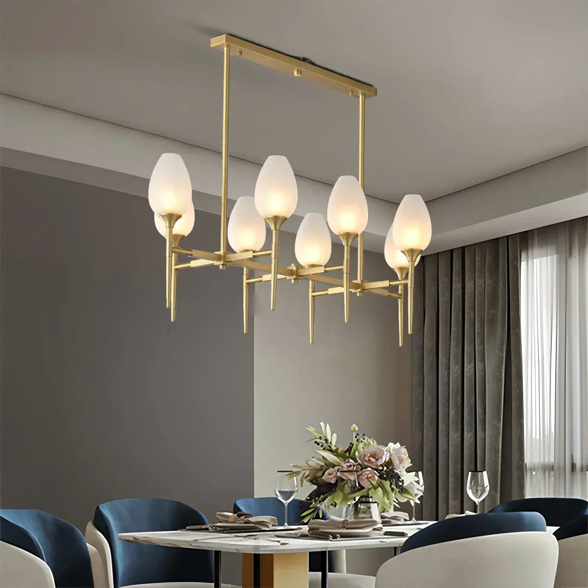 American All-Copper Bud Glass Chandelier | Desfino