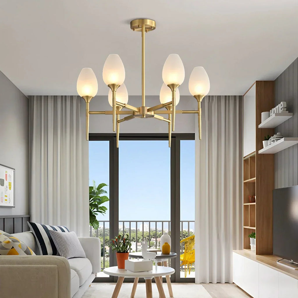 American All-Copper Bud Glass Chandelier | Desfino