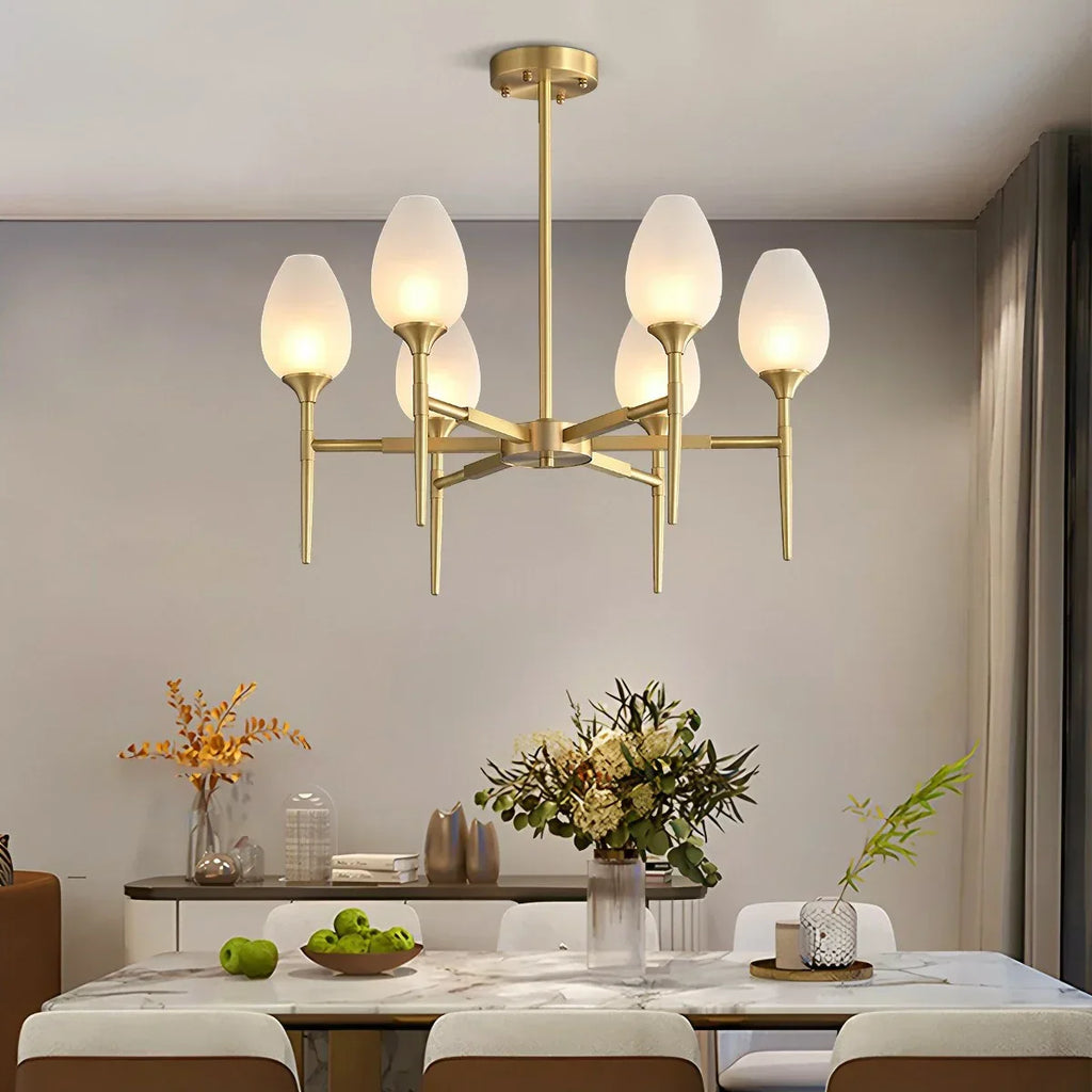 American All-Copper Bud Glass Chandelier | Desfino