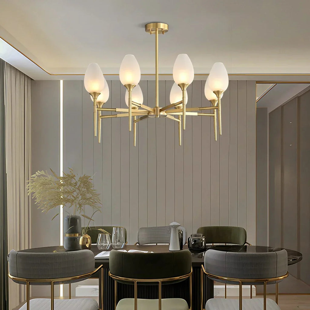 American All-Copper Bud Glass Chandelier | Desfino