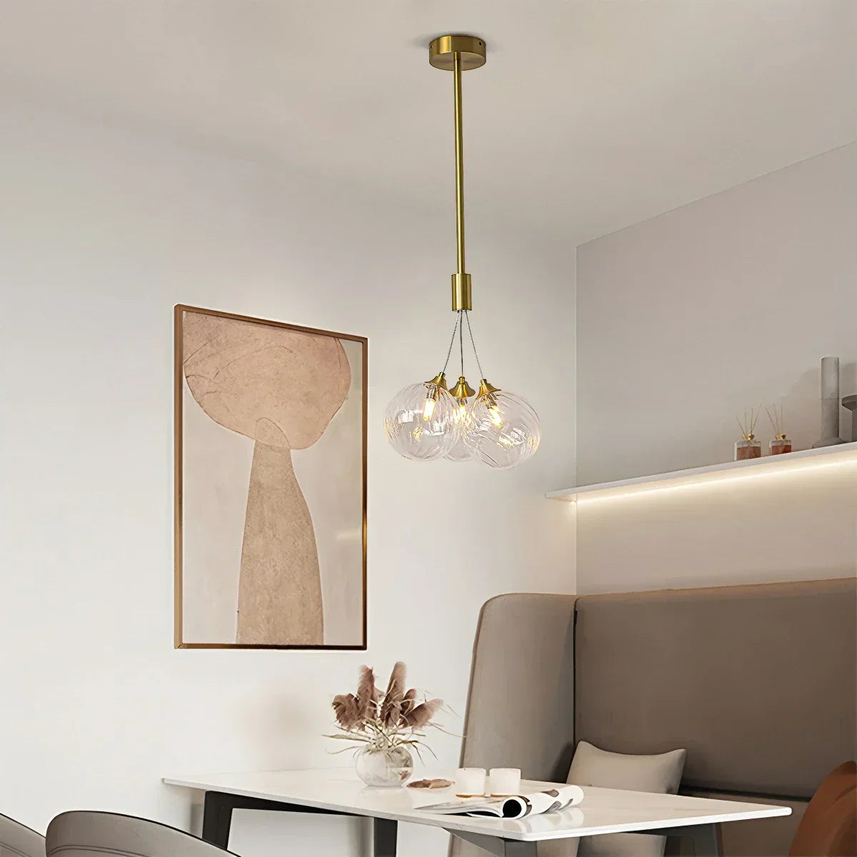 Luxury All Copper Glass Bubble Ball Chandelier | Desfino