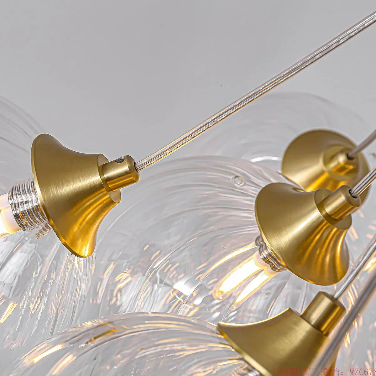 Luxury All Copper Glass Bubble Ball Chandelier | Desfino