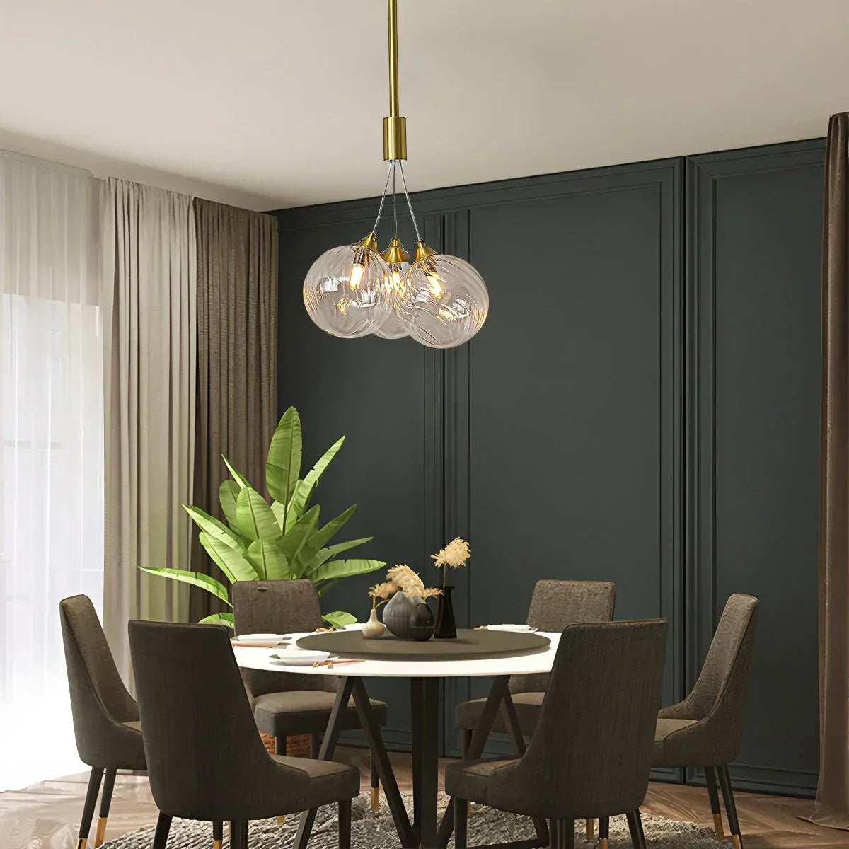 Luxury All Copper Glass Bubble Ball Chandelier | Desfino